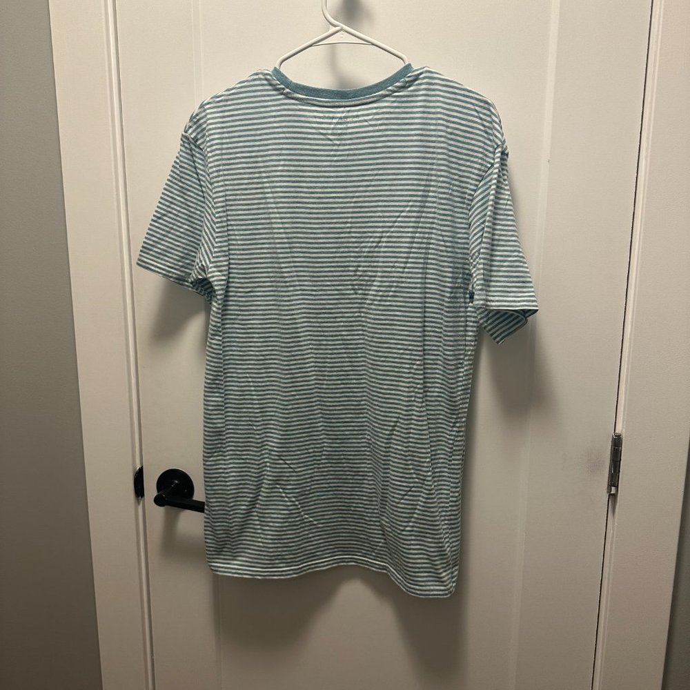 PacSun PS Basics Teal Blue Men Stripe Striped T-Shirt Medium Cotton - Picture 4 of 4
